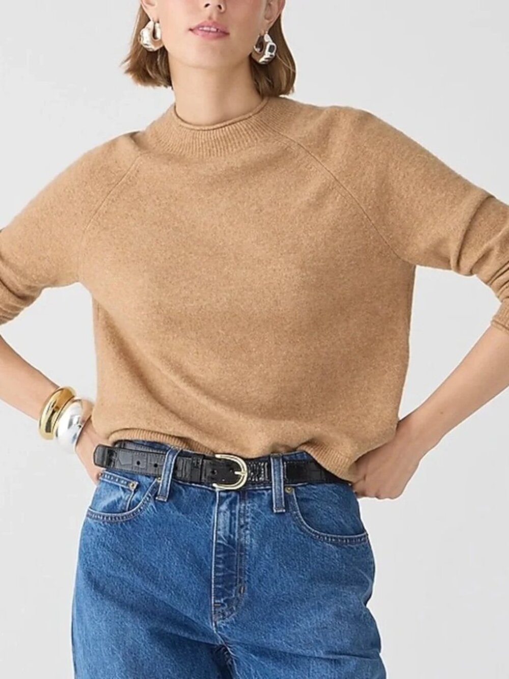 J. Crew Tan Rollneck Sweater In Supersoft Yarn Size XXL